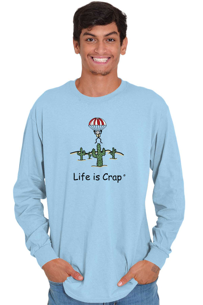 Parachute Cactus Long Sleeve Tee-Direct To Garment Print-Life Is Crap