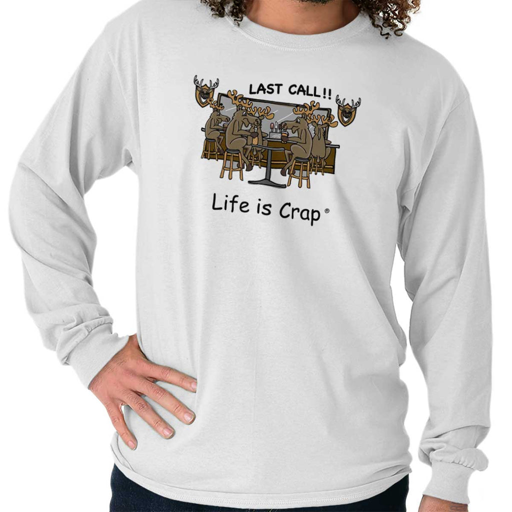 Moose Last Call Long Sleeve Tee-Direct To Garment Print-Life Is Crap