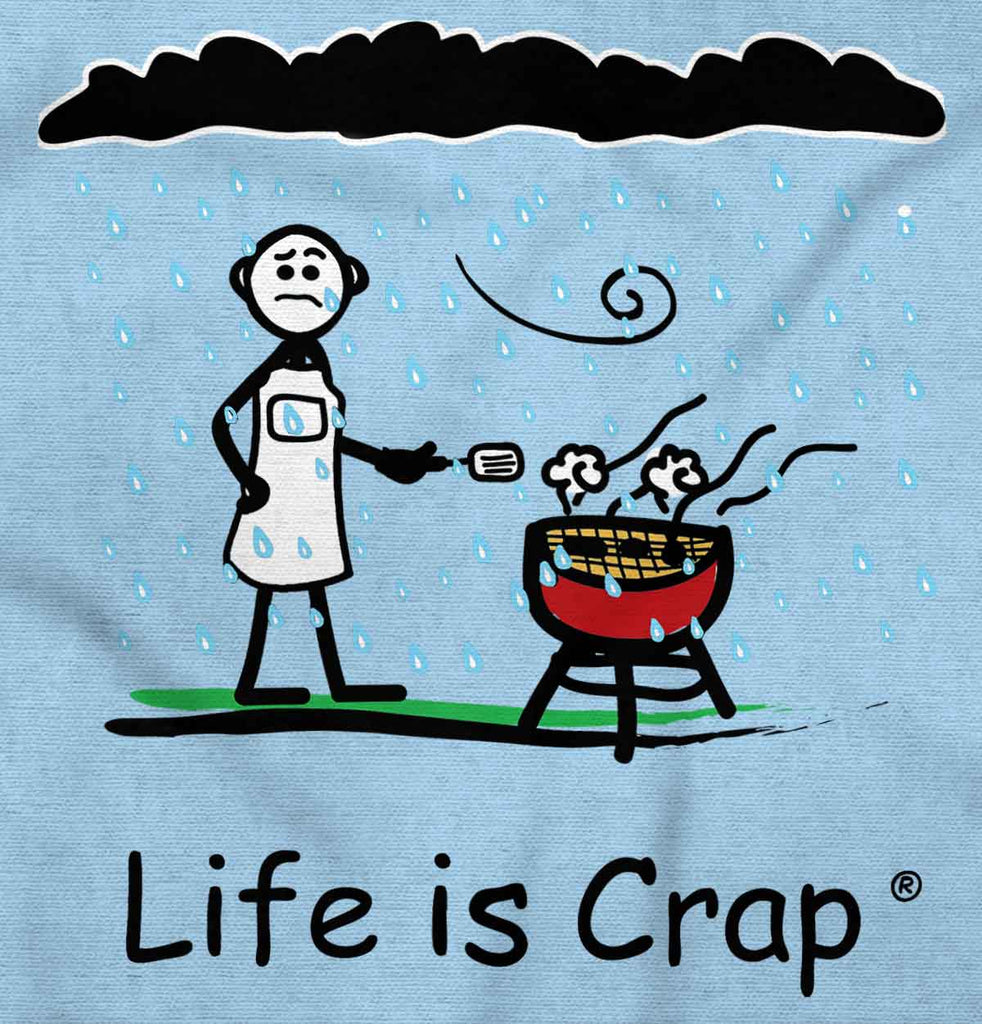Rainy BBQ Chef Long Sleeve Tee-Direct To Garment Print-Life Is Crap