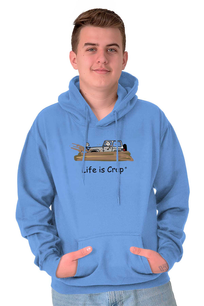 Jeep Stuck In Mud Hoodie-Direct To Garment Print-Life Is Crap