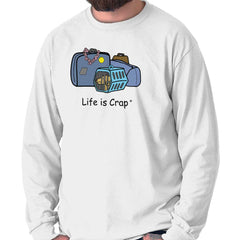 Dog Carrier Long Sleeve Tee-Direct To Garment Print-Life Is Crap