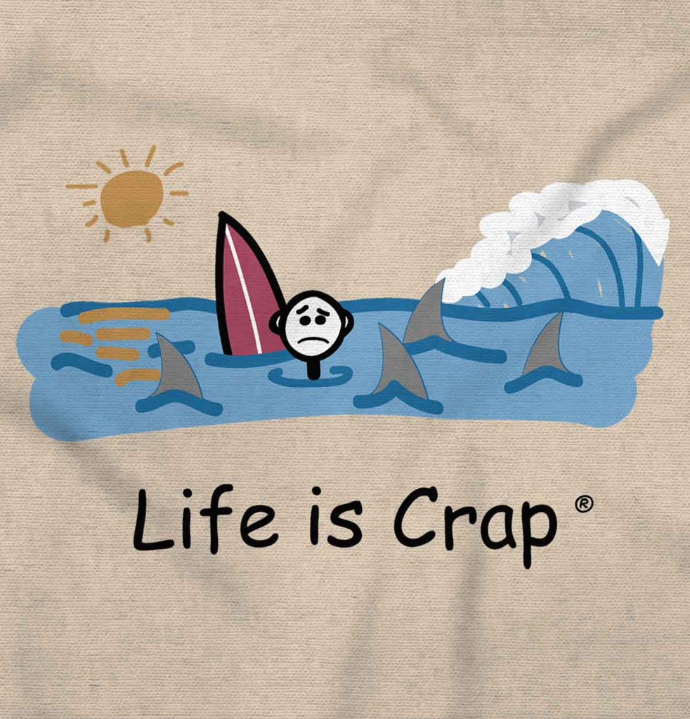 Shark Attack Long Sleeve Tee-Direct To Garment Print-Life Is Crap