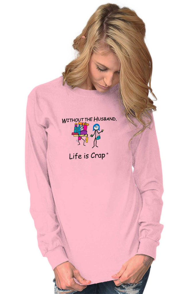 Husband Credit Card Long Sleeve Tee-Direct To Garment Print-Life Is Crap