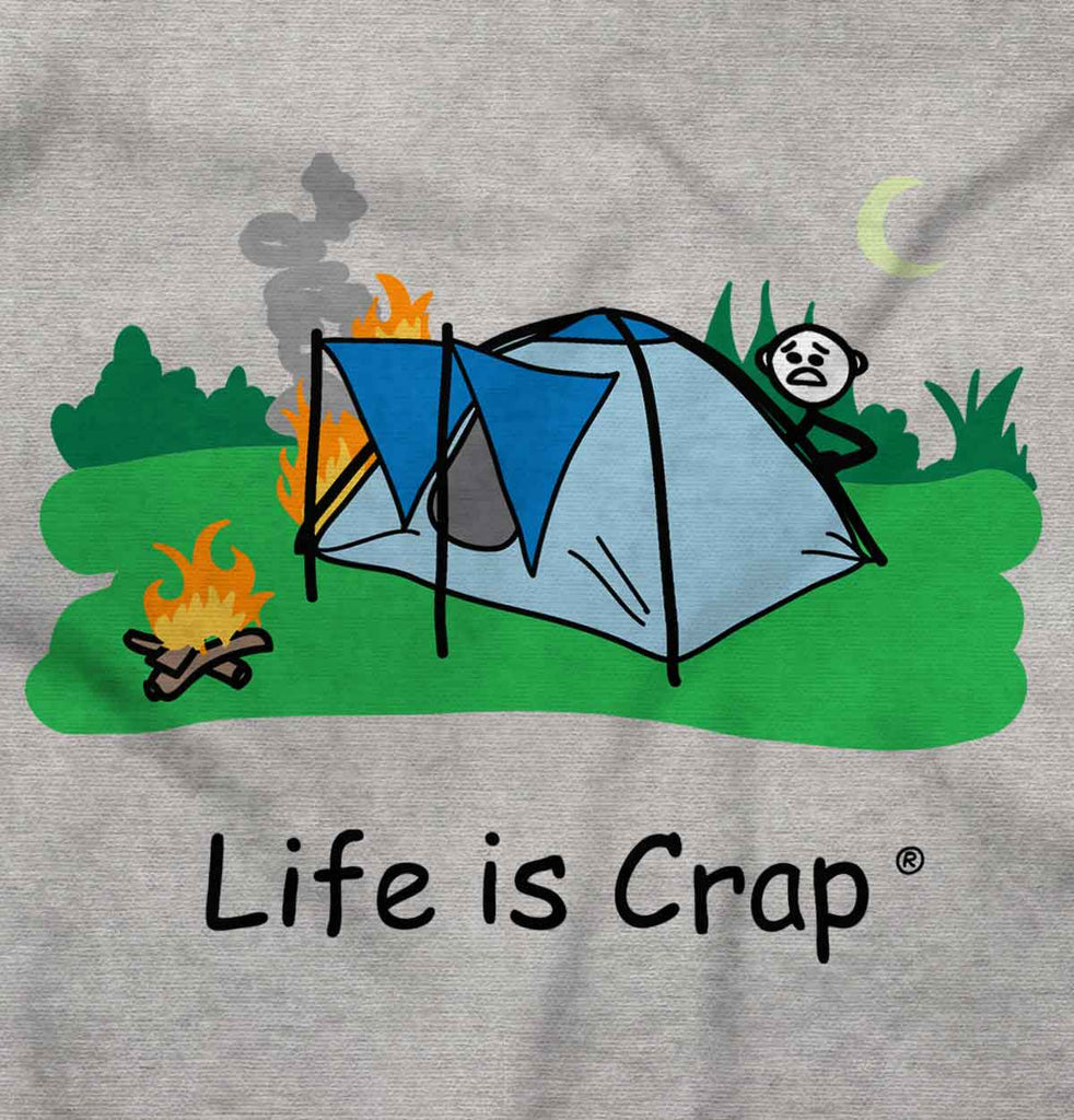 Tent On Fire Sweatshirt-Direct To Garment Print-Life Is Crap