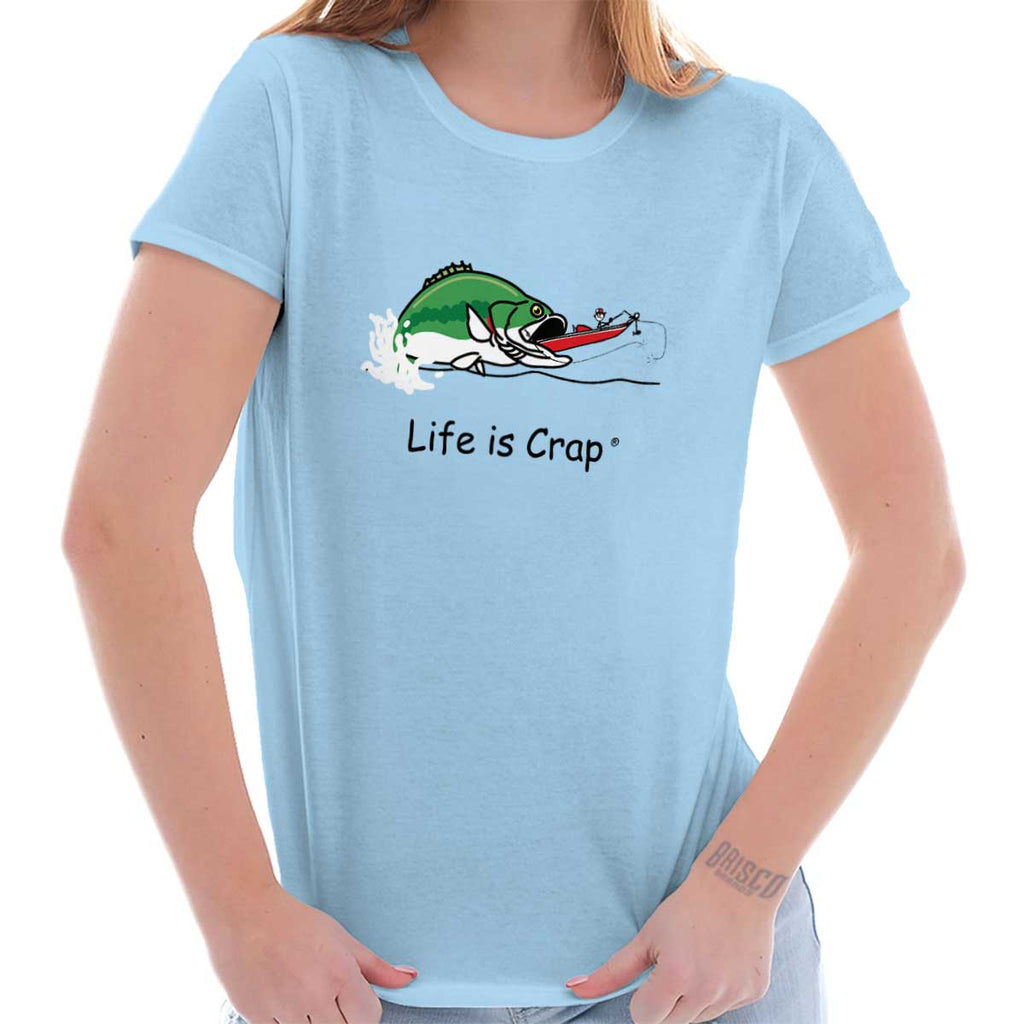 Bass Fishing Ladies T-Shirt, Sport Grey / Medium