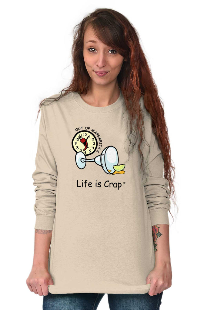 Out Of Margaritas Long Sleeve Tee-Direct To Garment Print-Life Is Crap