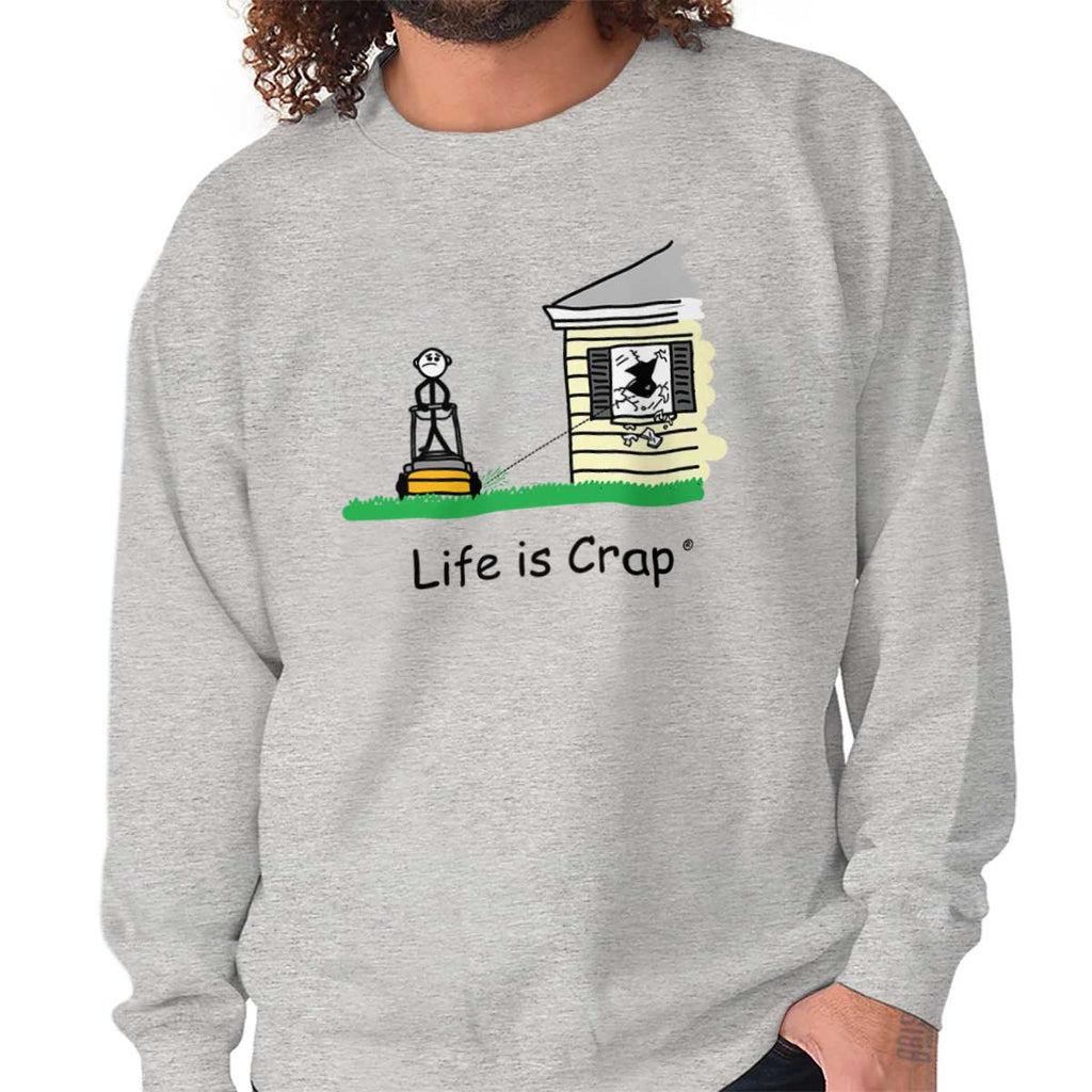 Broken Window Sweatshirt-Direct To Garment Print-Life Is Crap