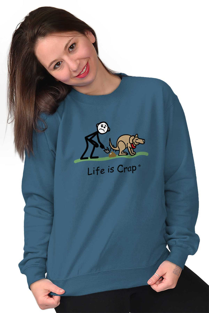 Pooper Scooper Sweatshirt-Direct To Garment Print-Life Is Crap