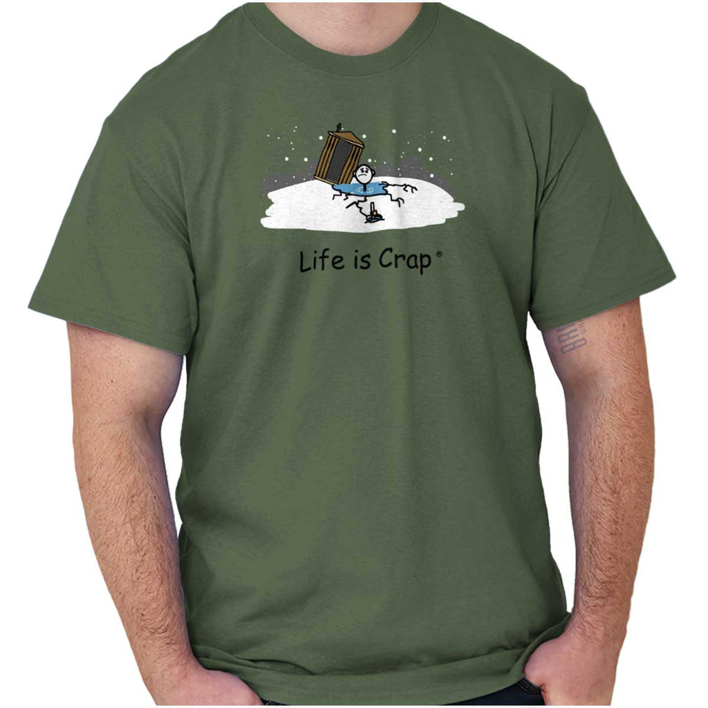 Ice Fishing Fail T-Shirt-Direct To Garment Print-Life Is Crap