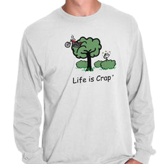 Motorcycle In Tree Long Sleeve Tee-Direct To Garment Print-Life Is Crap