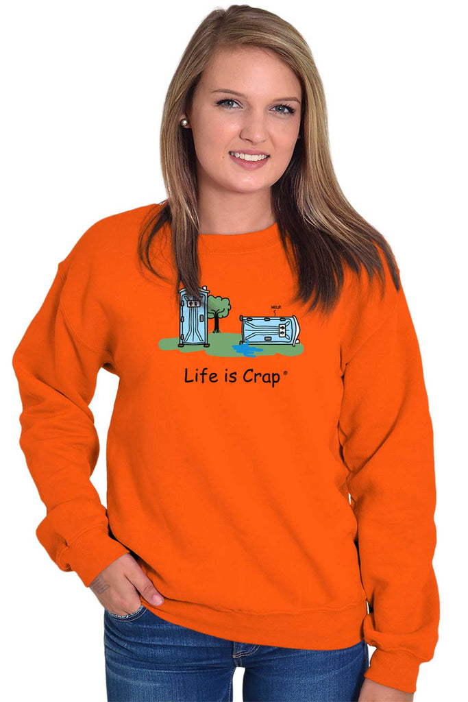 Porta Potty Tumble Sweatshirt-Direct To Garment Print-Life Is Crap