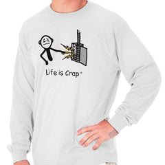 Electrical Box Long Sleeve Tee-Direct To Garment Print-Life Is Crap