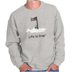 Flag Pole Tongue Sweatshirt-Direct To Garment Print-Life Is Crap