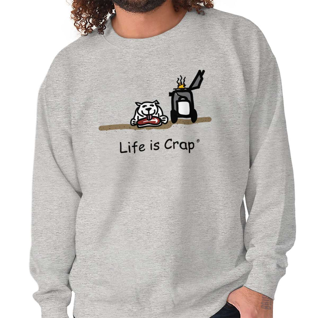 Stolen BBQ Steak Sweatshirt-Direct To Garment Print-Life Is Crap