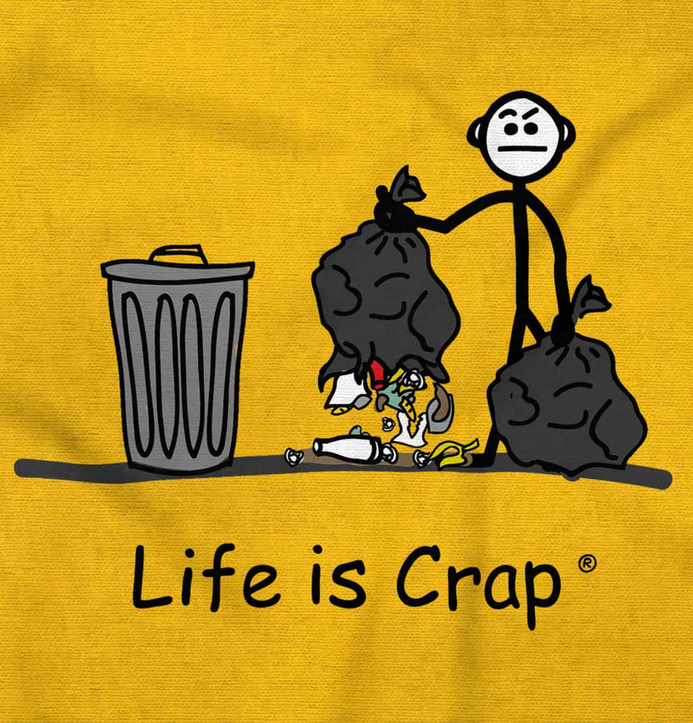 Broken Garbage Bag Long Sleeve Tee-Direct To Garment Print-Life Is Crap