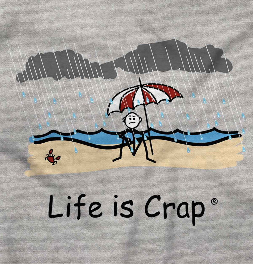 Rainy Beach Long Sleeve Tee-Direct To Garment Print-Life Is Crap