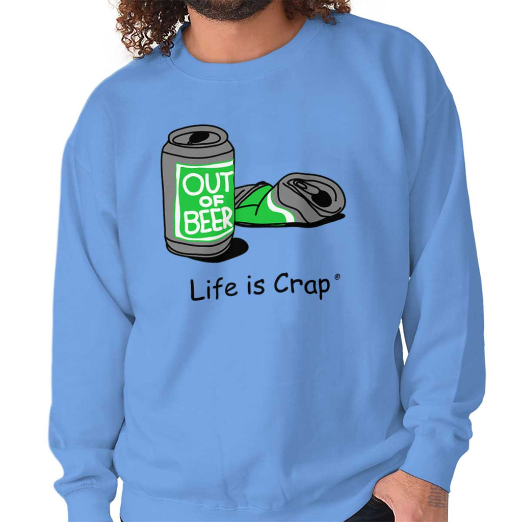 Empty Beer Sweatshirt-Direct To Garment Print-Life Is Crap