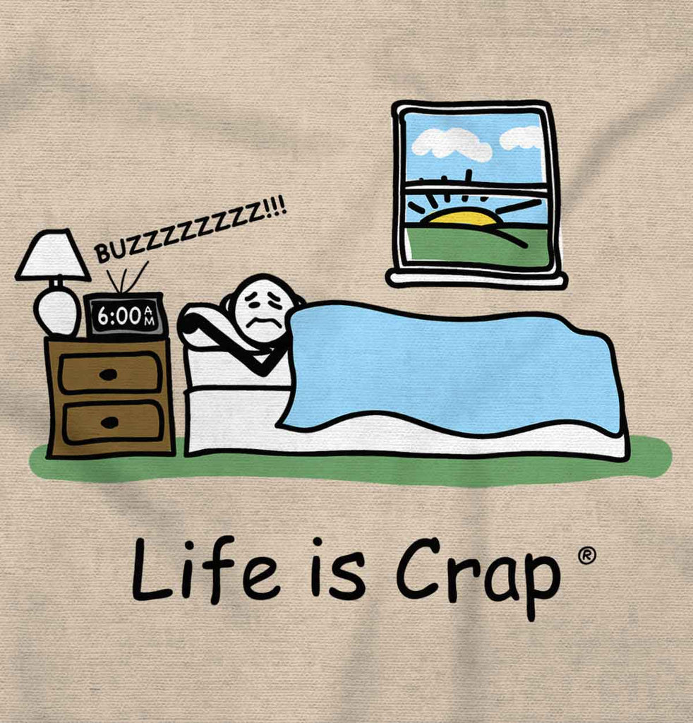 Alarm Clock Long Sleeve Tee-Direct To Garment Print-Life Is Crap