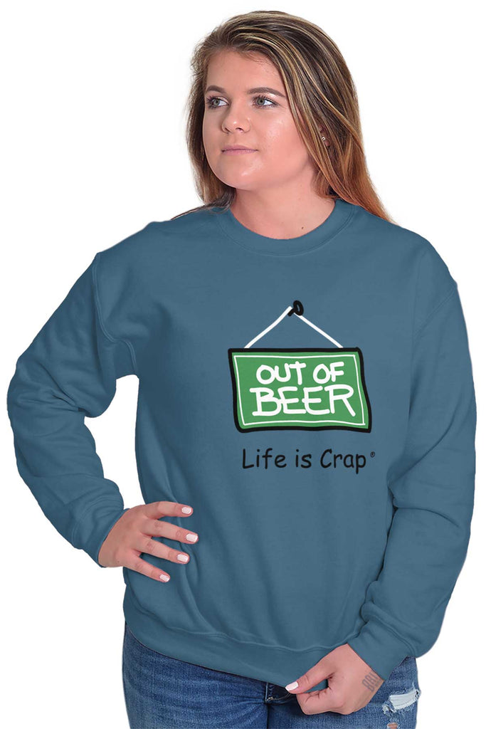 Pink Out Of Beer Sweatshirt-Direct To Garment Print-Life Is Crap