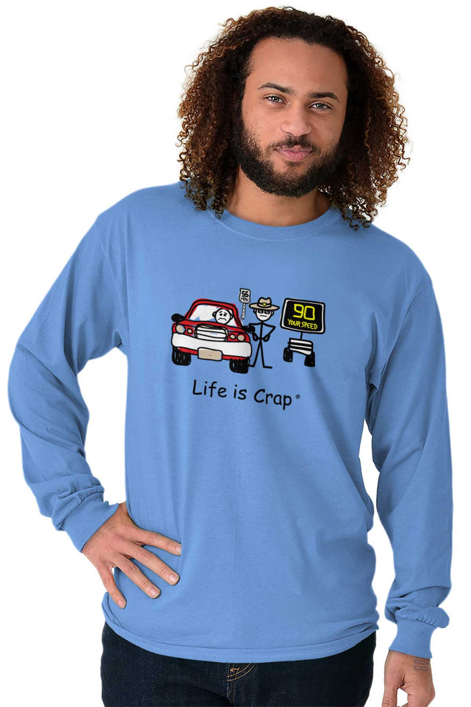 Busted Speed Trap Long Sleeve Tee-Direct To Garment Print-Life Is Crap