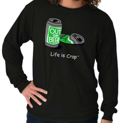Empty Beer Long Sleeve Tee-Direct To Garment Print-Life Is Crap