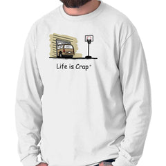 Garage Door Long Sleeve Tee-Direct To Garment Print-Life Is Crap