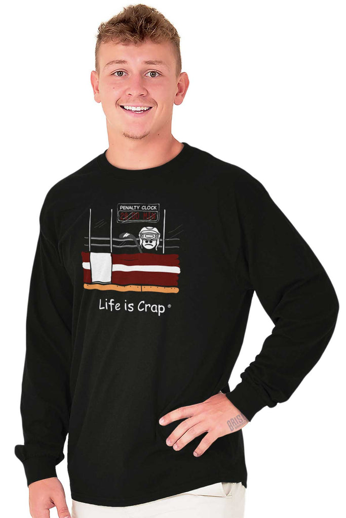 Hockey Penalty Long Sleeve Tee-Direct To Garment Print-Life Is Crap