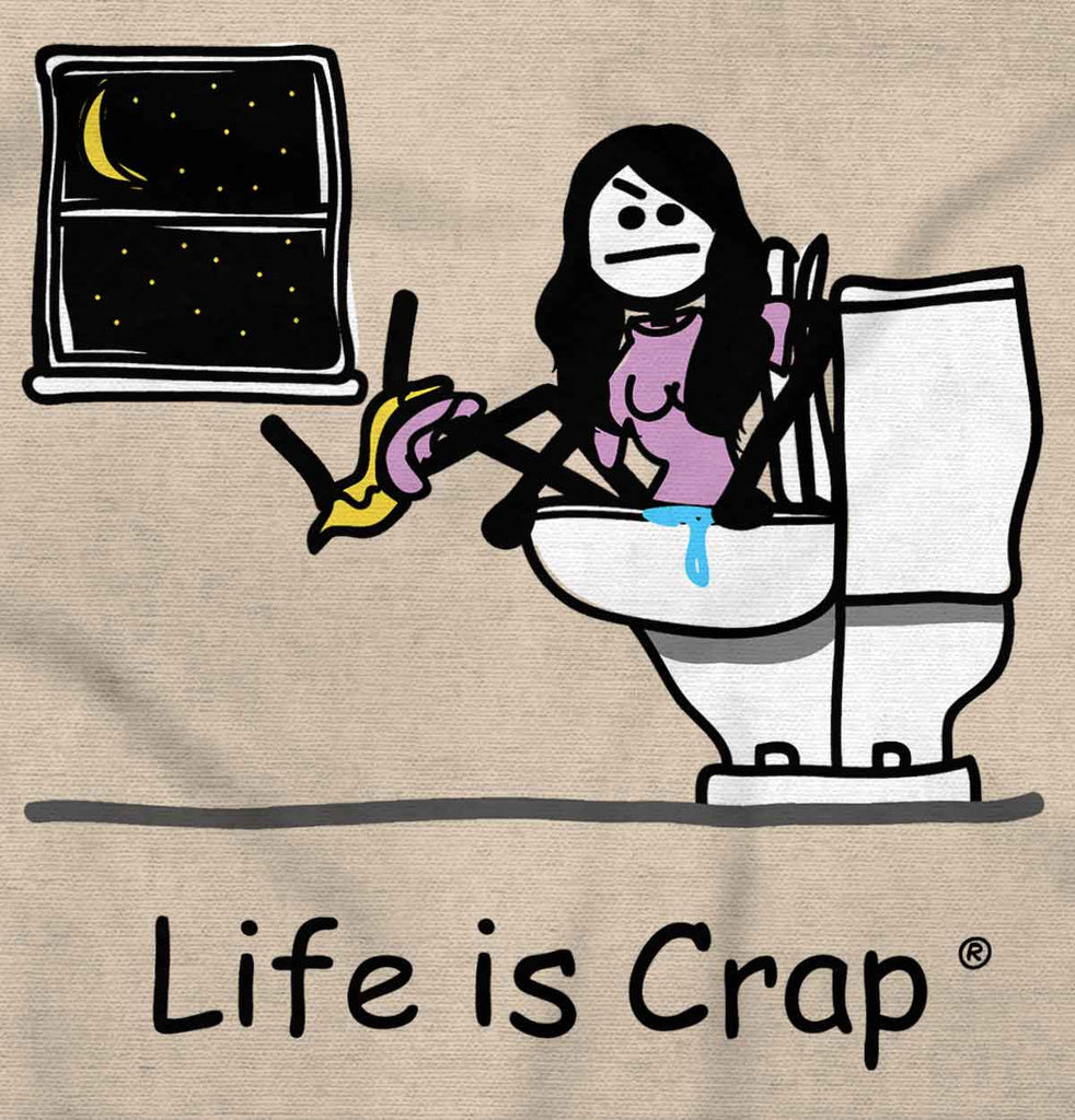 Fell In Toilet Long Sleeve Tee-Direct To Garment Print-Life Is Crap