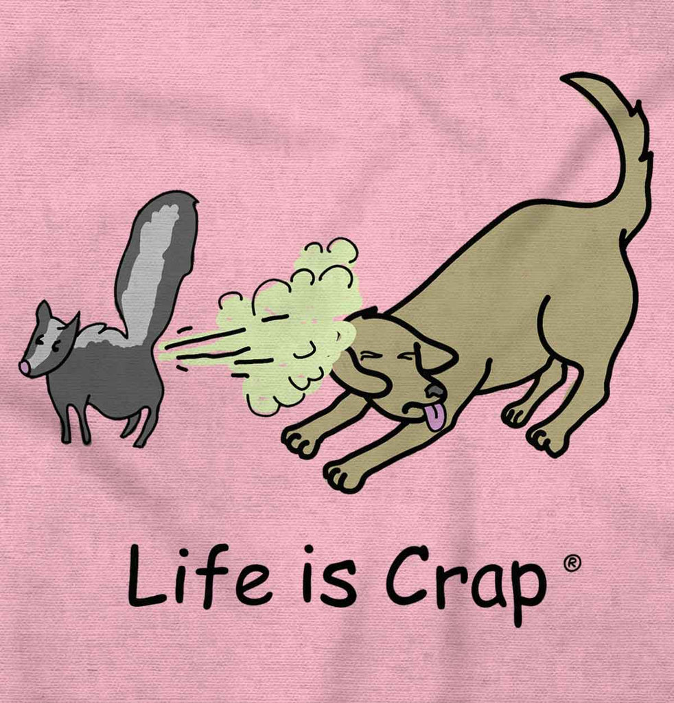 Skunk Spray Dog Long Sleeve Tee-Direct To Garment Print-Life Is Crap