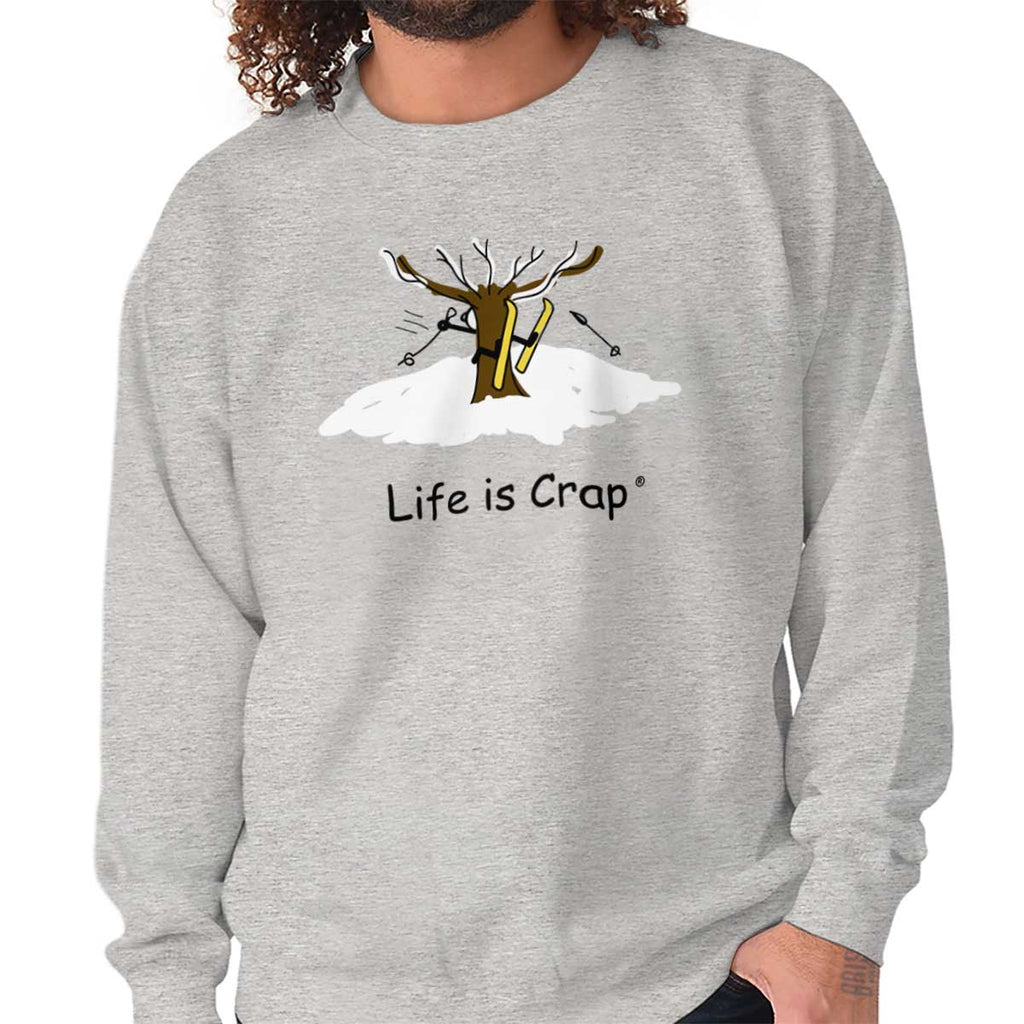 Ski Hit Tree Sweatshirt-Direct To Garment Print-Life Is Crap