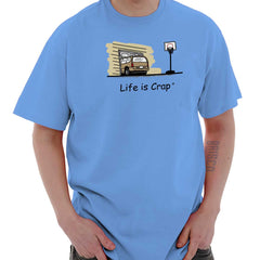 Garage Door T-Shirt-Direct To Garment Print-Life Is Crap