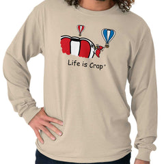 Woodpecker Balloon Long Sleeve Tee-Direct To Garment Print-Life Is Crap
