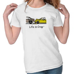 Fender Bender Ladies T-Shirt-Direct To Garment Print-Life Is Crap