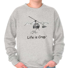 Ski Lift Sweatshirt-Direct To Garment Print-Life Is Crap