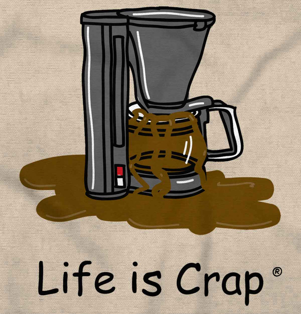 Coffee Over Flow Long Sleeve Tee-Direct To Garment Print-Life Is Crap