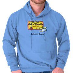 Out Of Tequila Label Hoodie-Direct To Garment Print-Life Is Crap