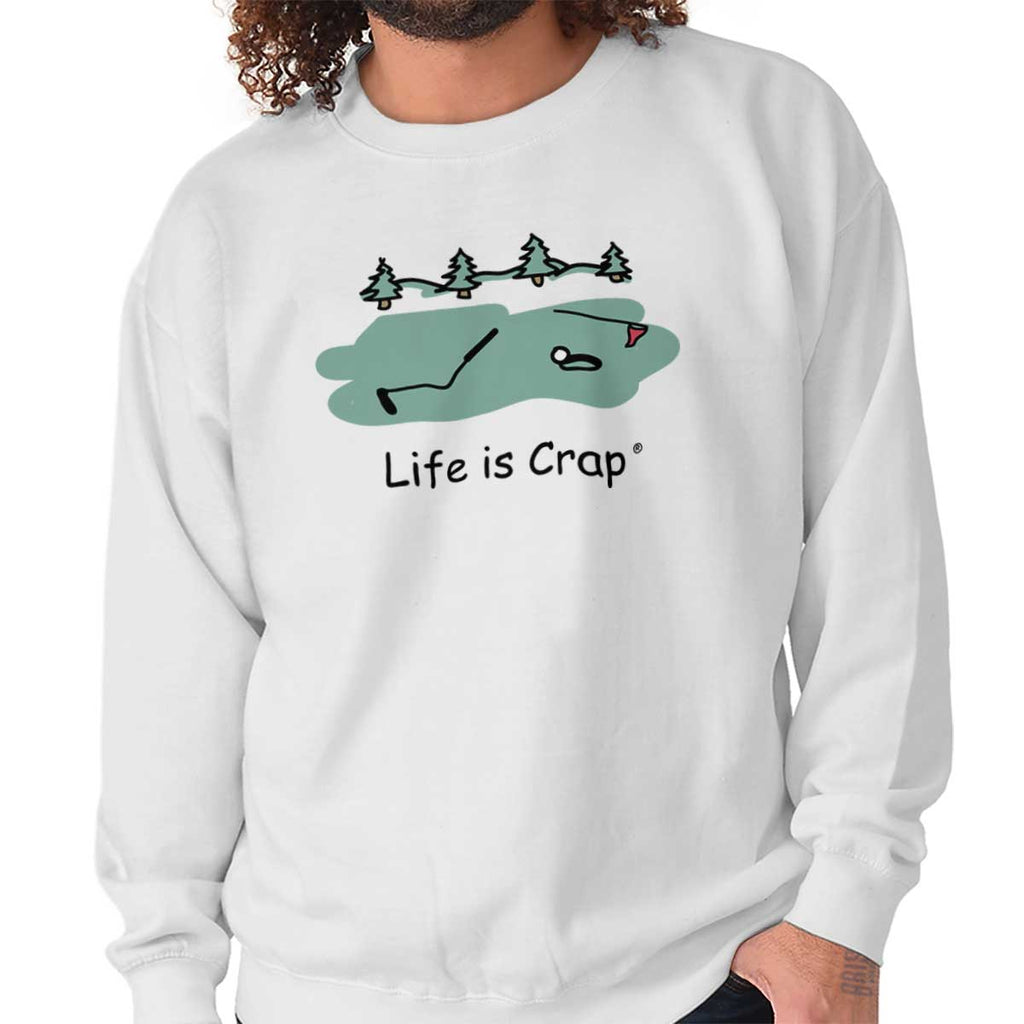 Bent Golf Club Sweatshirt-Direct To Garment Print-Life Is Crap