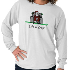 Santa's Lap Long Sleeve Tee-Direct To Garment Print-Life Is Crap