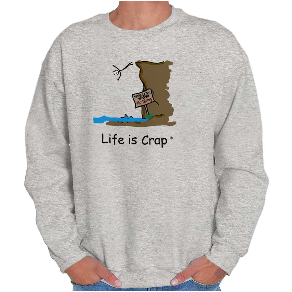 Jump Shallow Water Sweatshirt-Direct To Garment Print-Life Is Crap