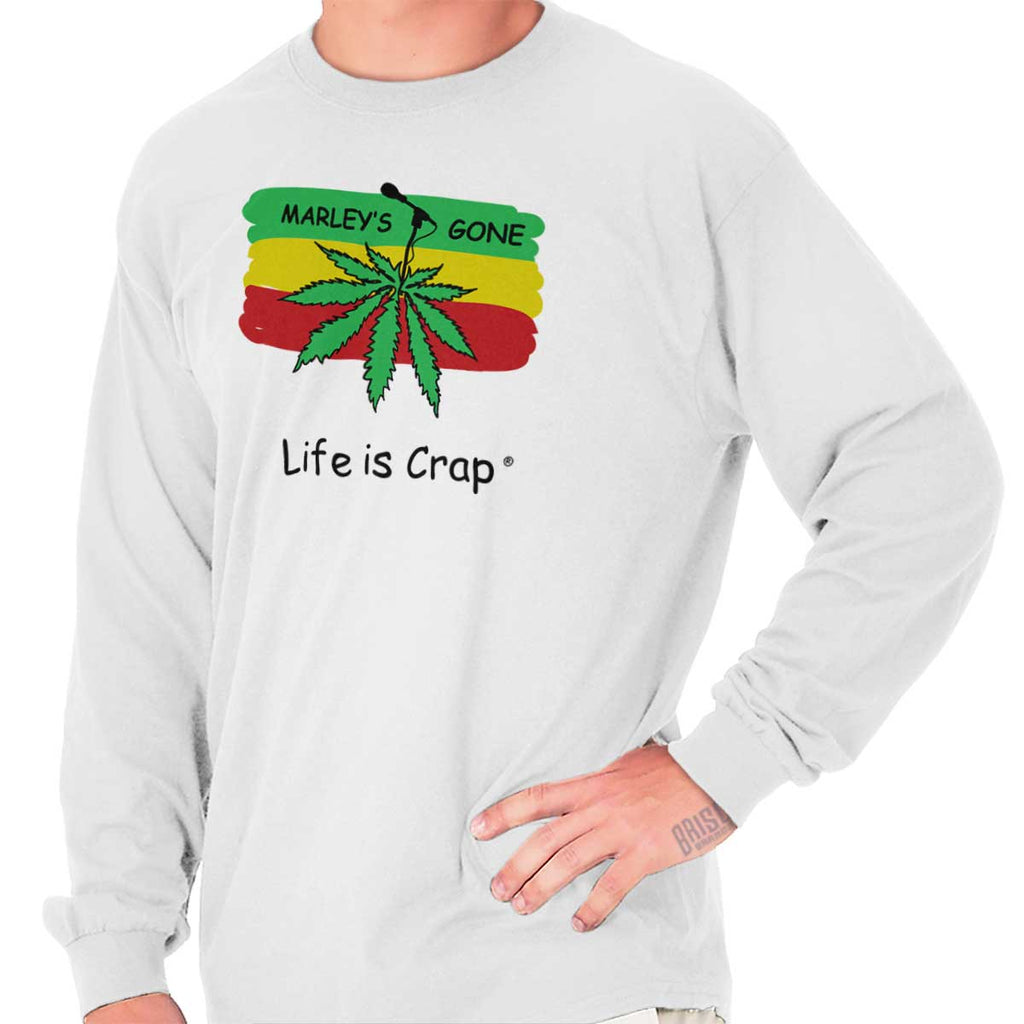 Marley's Gone Long Sleeve Tee-Direct To Garment Print-Life Is Crap