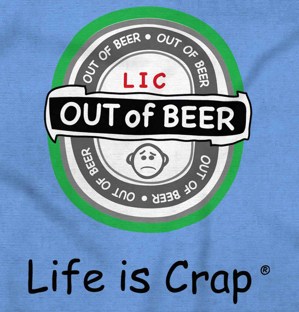 Out Of Beer Label Long Sleeve Tee-Direct To Garment Print-Life Is Crap