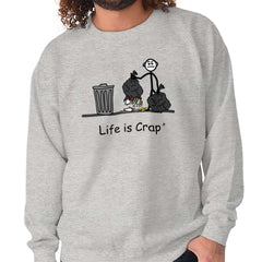 Broken Garbage Bag Sweatshirt-Direct To Garment Print-Life Is Crap
