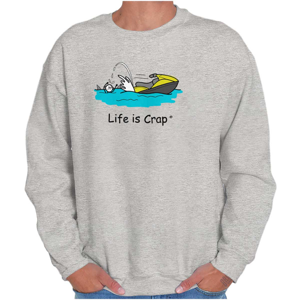Jet Ski Sweatshirt-Direct To Garment Print-Life Is Crap