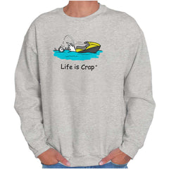 Jet Ski Sweatshirt-Direct To Garment Print-Life Is Crap