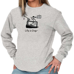Running For Donuts Long Sleeve Tee-Direct To Garment Print-Life Is Crap