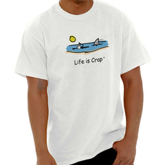 Shark In The Water T Shirt-Direct To Garment Print-Life Is Crap