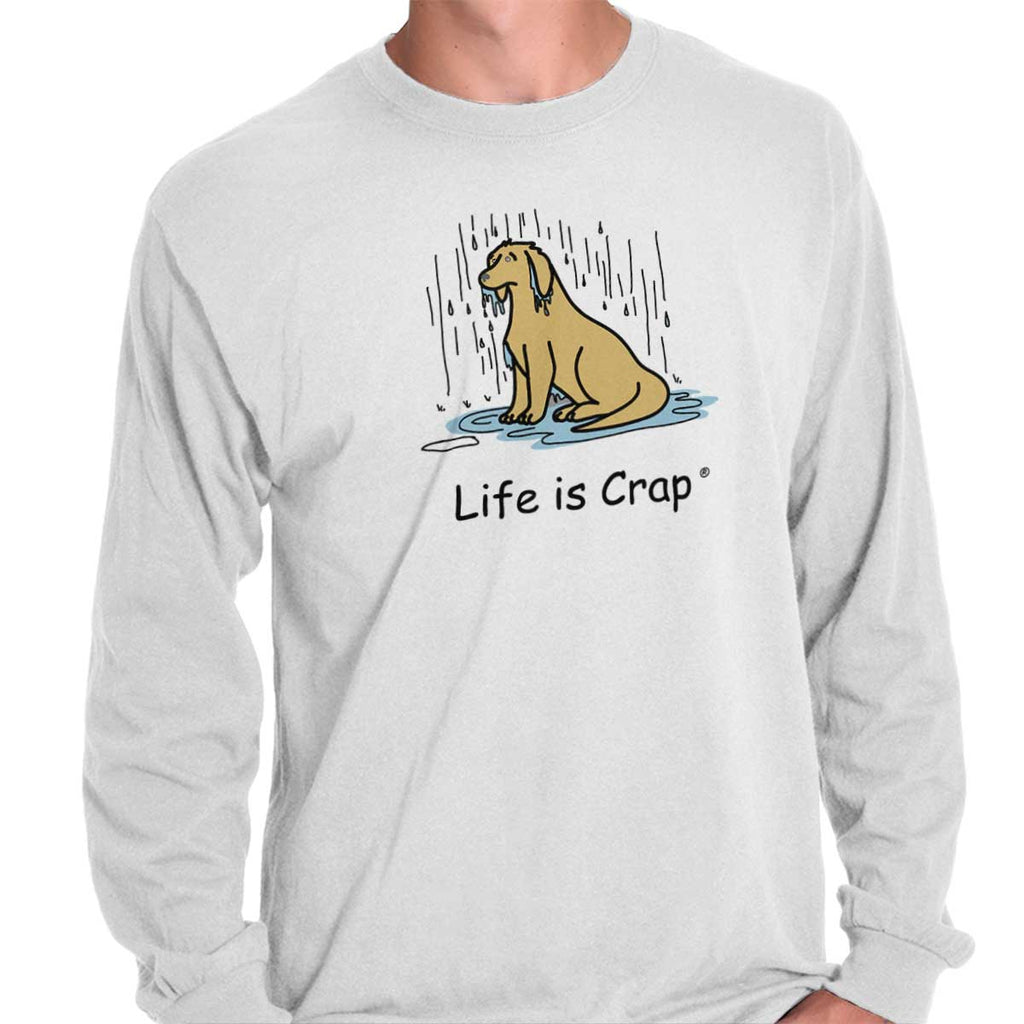 Dog In The Rain Long Sleeve Tee-Direct To Garment Print-Life Is Crap