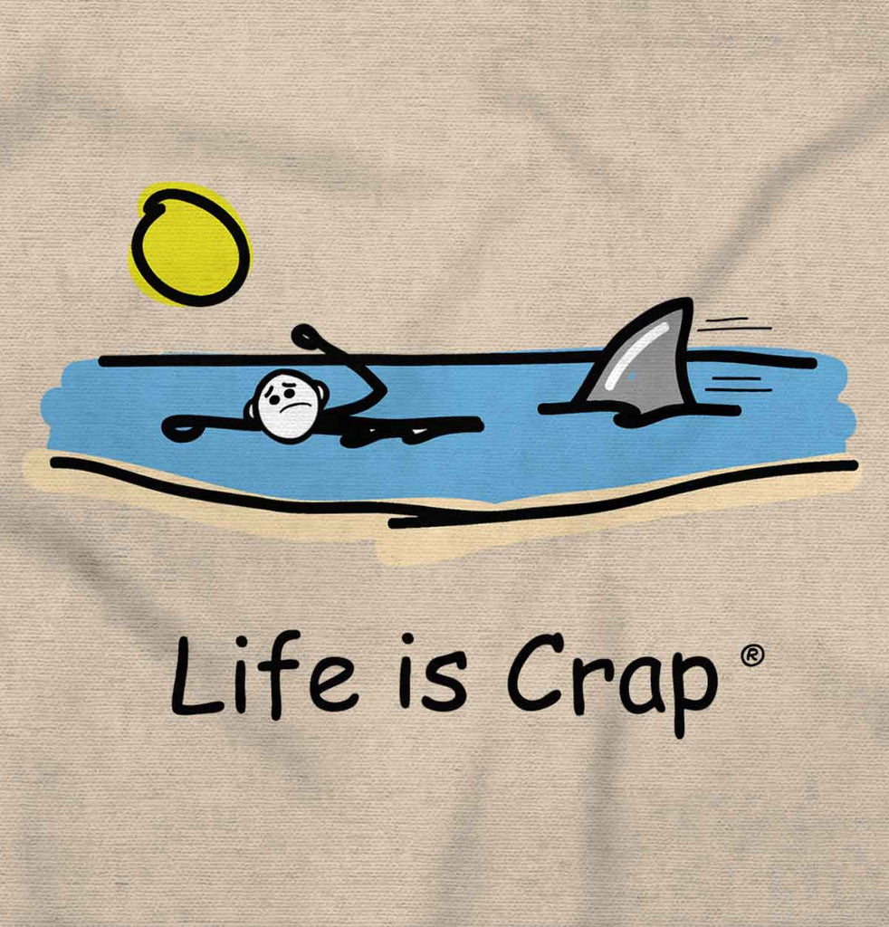 Shark In The Water Long Sleeve Tee-Direct To Garment Print-Life Is Crap