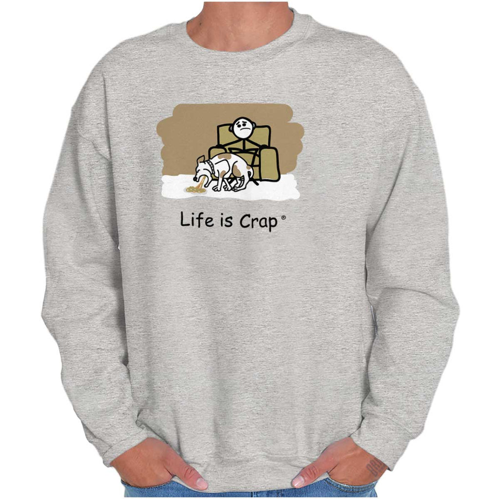 Dog Barf Sweatshirt-Direct To Garment Print-Life Is Crap