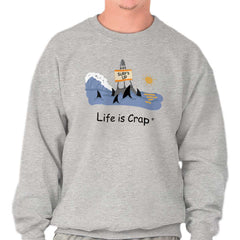Surf With Sharks Sweatshirt-Direct To Garment Print-Life Is Crap